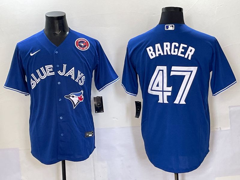 Men Toronto Blue Jays #47 Barger Blue Game 2025 Nike MLB Jersey style 002->detroit tigers->MLB Jersey